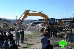 The occupation demolishes agricultural structures and water well in Hebron