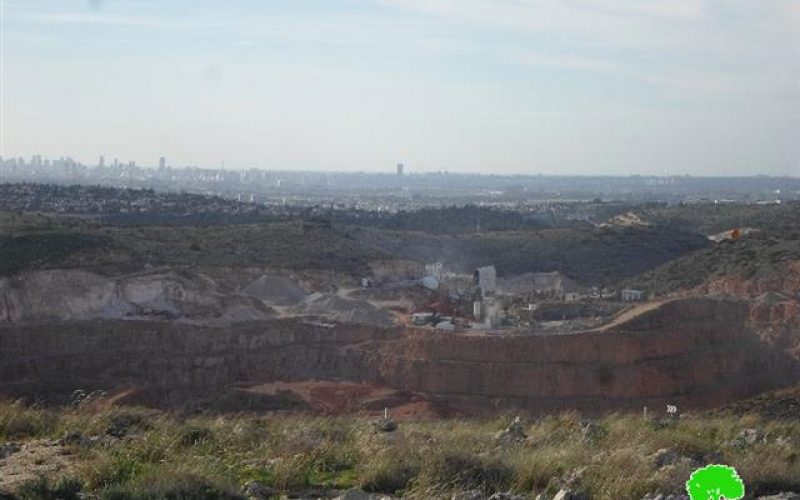 Israeli stone quarries and crushers are founded on Palestinian private lands and do continuously expand