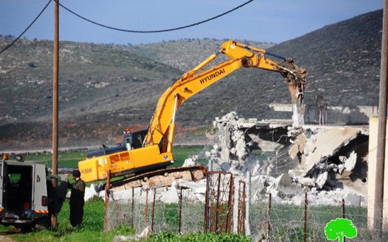 The Israeli occupation authorities demolish a residence west Hebron city