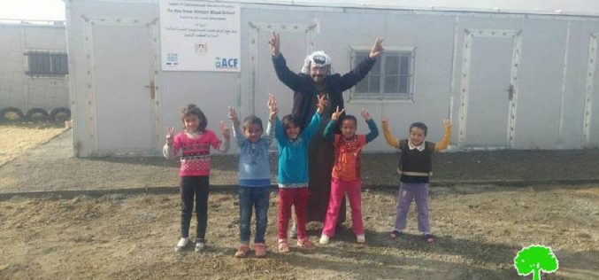 The occupation confiscates the school of Abu Nowar Bedouin community