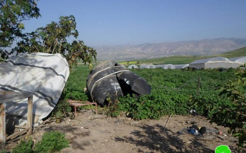 للمرة الثانية خلال شهر شباط … الاحتلال يهدم خيام وبركسات زراعية في خربة الفارسية