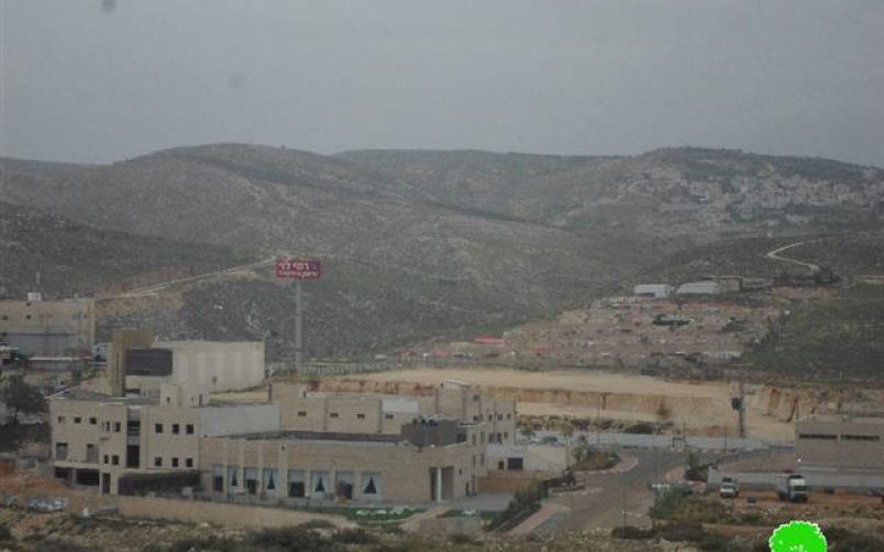 Expansion works in the Israeli industrial zone of Binyamin, north Occupied Jerusalem