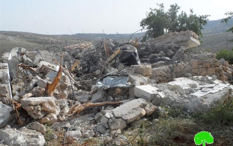 Israeli Occupation Forces demolish three houses and retaining wall in Nablus