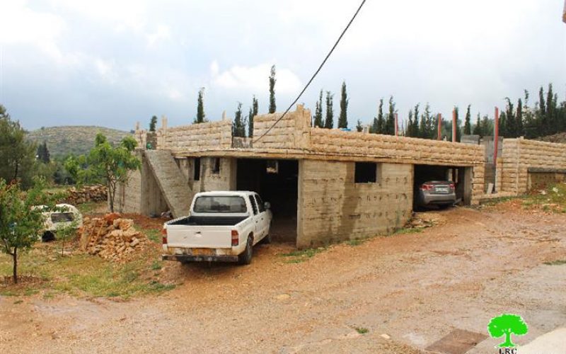 Stop-work order on a residence in the Hebron town of Sair