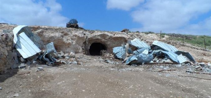 Israeli Occupation Forces demolish agricultural structure in Al-Tabban hamlet