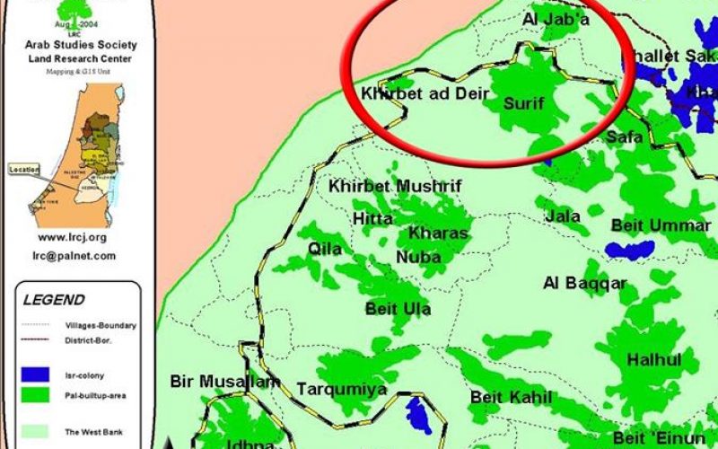 A new Confiscation order in lands of Surif and Al Jab’a villages in Hebron Governorate