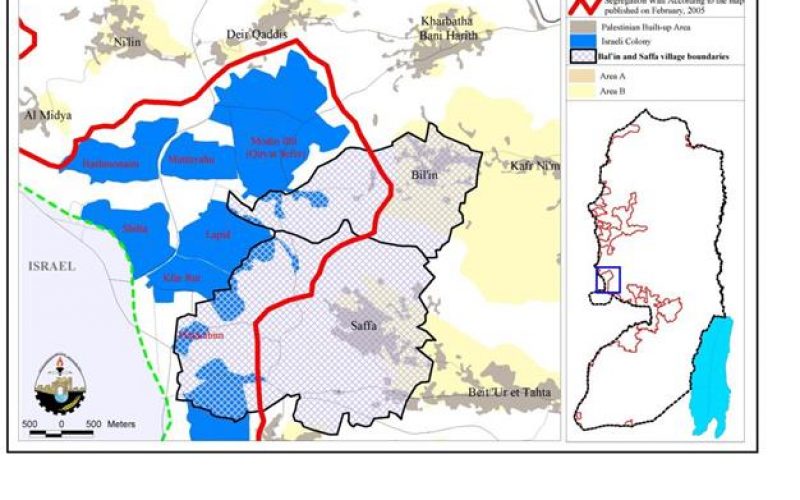 The Segregation wall threatening the lands of Bal’in and Saffa villages- Ramallah Governorate