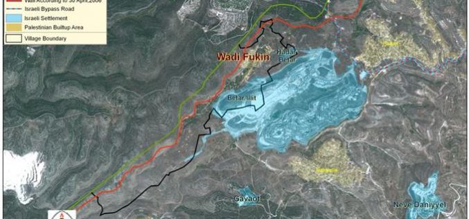 Wadi Fukin Village West of Bethlehem, “Trampling Onto a Dark Future”