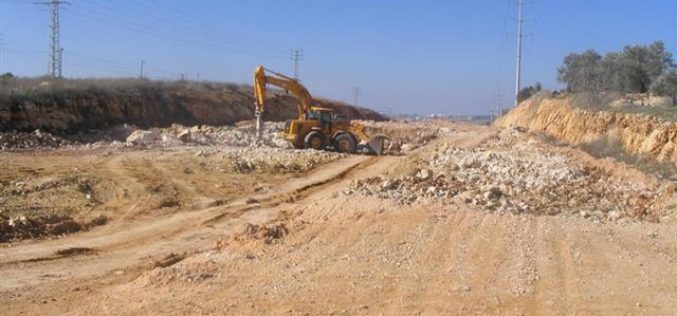 Israeli Occupation Authorities commence the construction of a new section of Bypass Road Number 5