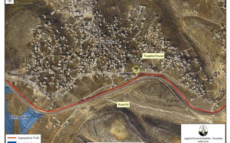 The Israeli Army seizes a Palestinian house in Hussan Village and turn into military post