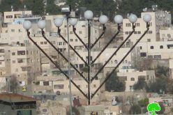 Setting up of a Jewish Hanukah at the top of at Takruri mountain in Hebron’s old city