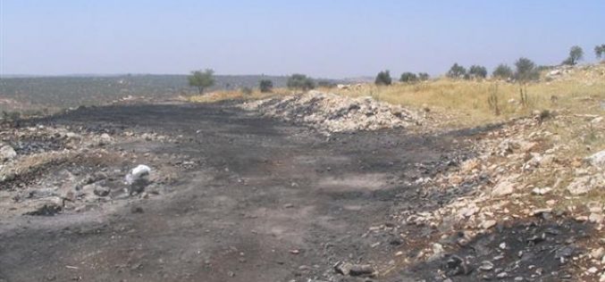 Israeli Colonists of Yetzhar set fire to Palestinian fields in Burin Village