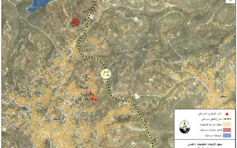 اوامر عسكرية اسرائيلية جديدة لوقف العمل و البناء في بلدة حلحول شمال مدينة الخليل