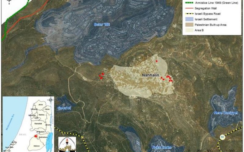 New Israeli halt of construction Orders in Nahhalin Village Southwest of Bethlehem Governorate