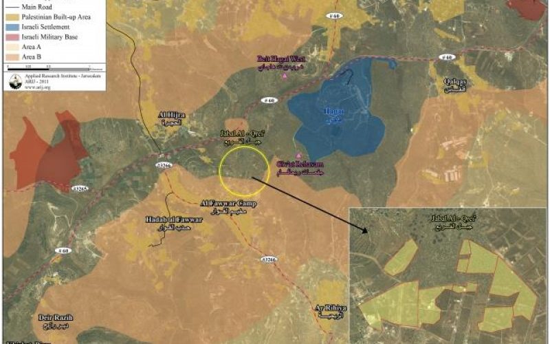 Military Orders for 20 Palestinian residents from Hebron Governorate to evacuate their lands under the pretext of being classified as “State Land”