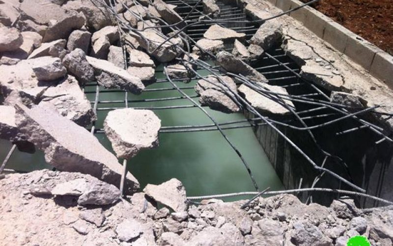 Demolishing a Cistern in Beit Hanina north of Jeruaslem city