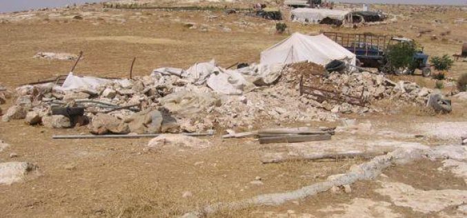هدم خيمة سكنية في وادي جحيش جنوب يطا