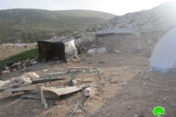 خلال اقل من 24 ساعة الاحتلال يعاود هدم المضارب البدوية حمامات المالح و الميتة