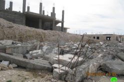 Demolition of an under-construction Residence in Al Khas village – Bethlehem