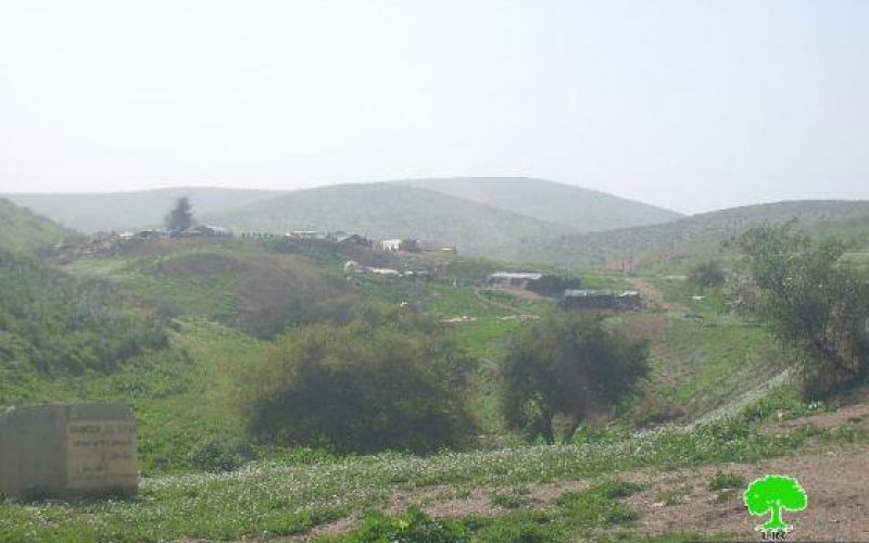 Serving stop-work orders for 8 Palestinian families in Al Maleh