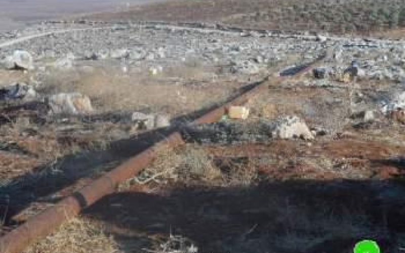 إخطار  بوقف البناء لحاووز المياه في خربة يرزا  /محافظة طوباس