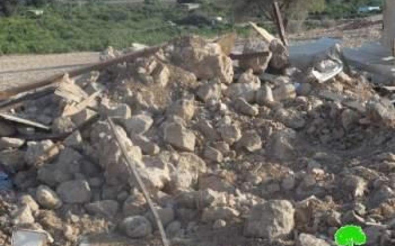 هدم 9 منشآت سكنية وزراعية في خربة حمصة / محافظة طوباس