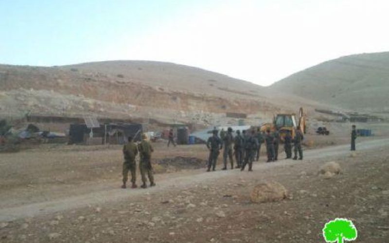 The Israeli occupation defaces Makhoul and demolishes its structures