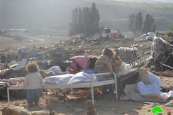 The occupation destroys a number of barns in al-Jeftlik village