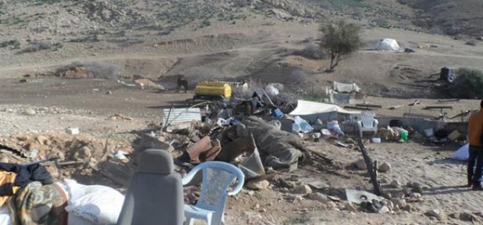الاحتلال الإسرائيلي  يهدم التجمع البدوي  “أم الجمال”  بالكامل في منطقة الأغوار الشمالية