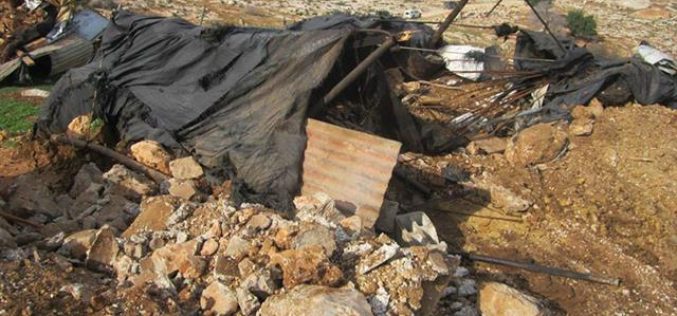 The Israeli occupation demolishes barns in Ramallah