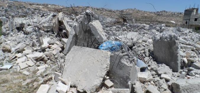 Two residences were torn down in al Arroub