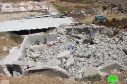 The Israeli occupation demolishes a house and water cistern in Hebron