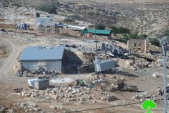 Three tents confiscated by the Israeli occupation in Aqraba town in Nablus Governorate