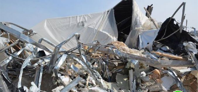 The Israeli Occupation Demolishes a Farm in Ras Atiya village – Qalqiliya Governorate