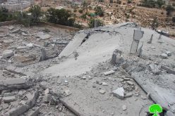 The Israeli occupation blows up two houses and seals off another house with concrete
