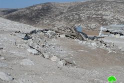 Demolition of residences and barns in Khirbet al-Rahwa South of al-Dahrya town/ Hebron governorate