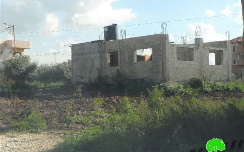 A stop-work order on a workshop and a residence in Tulkarm