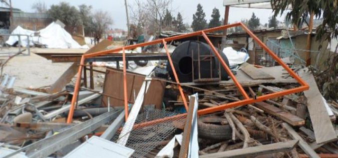 The Israeli occupation demolish a smithy in al-Bireh city