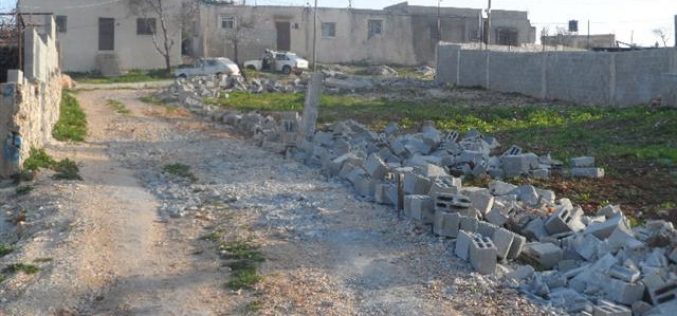 The Israeli occupation demolishes agricultural rooms, water pool and retaining walls in Nablus