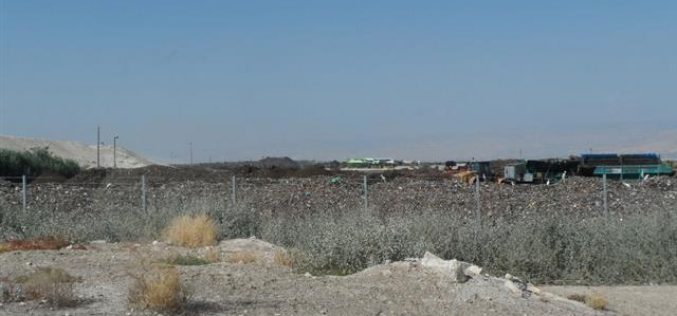 Using the lands of Palestinian Ghoor as trash dumps