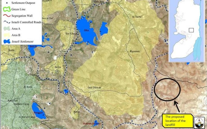 Israeli to confiscate Rammun and Deir Dibwan lands for the establishment of a landfill site