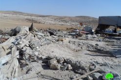 The Israeli occupation demolishes structures in the Hebron village of Al-Dhahiriya