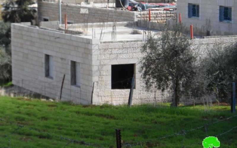 The Israeli occupation demolishes an under construction residence in Bethlehem