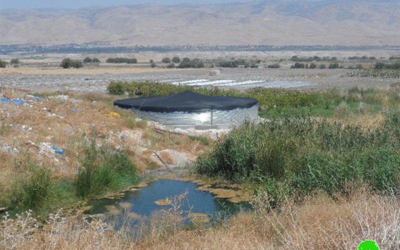 Stop-work order on a water pool in the Tubas village of Ein Al-Beida