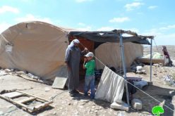 إخطارات بهدم خيمتين في خربة المفقرة شرق بلدة يطا