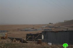 إخطار بوقف البناء لمدرسة ومنشآت زراعية وسكنية في منطقة المعرجات غرب أريحا