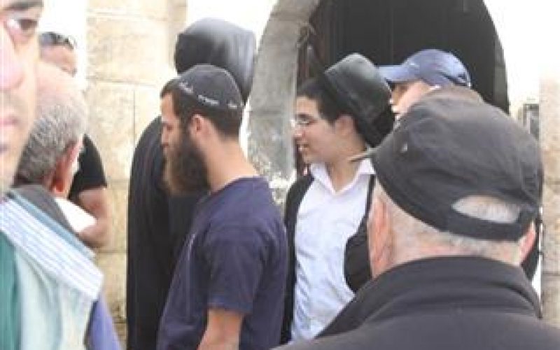 Colonists poke holes in the walls of Sub laban residence in the Old City of Jerusalem