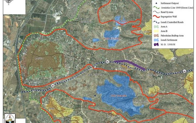اسرائيل تخطط لشق طريق التفافي جديد على أراضي قرى عزون والنبي الياس في محافظة قلقيلية
