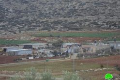 The Israeli Occupation Forces deliver stop-work orders in Nablus hamlet of Al-Marajim
