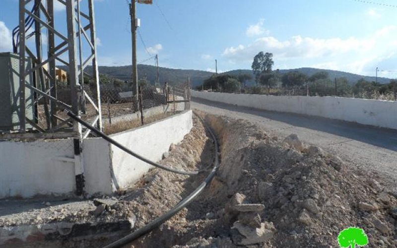 إخطار بوقف البناء للخط المائي الناقل الذي يغذي قرية العقبة وخربة ابزيق شمال شرق طوباس